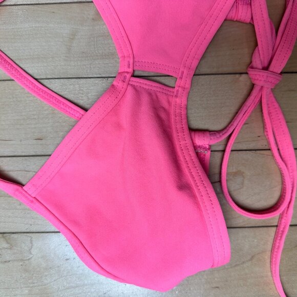 JOLYN Vent Bikini Top Adjustable Straps Neon Hot Pink Size Medium - Picture 3 of 6